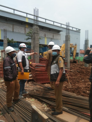 Bidang Bangunan Gedung Disperkimtan Lakukan Monev Pekerjaan Pembangunan RSUD Type D Pondok Gede